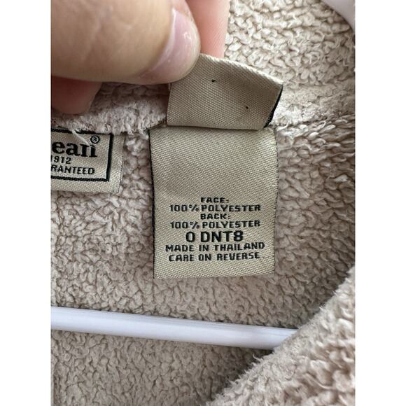 L.L. Bean Womens Jacket Size XL Petite Faux Suede Brown Button Up Sherpa Lined - Picture 10 of 15